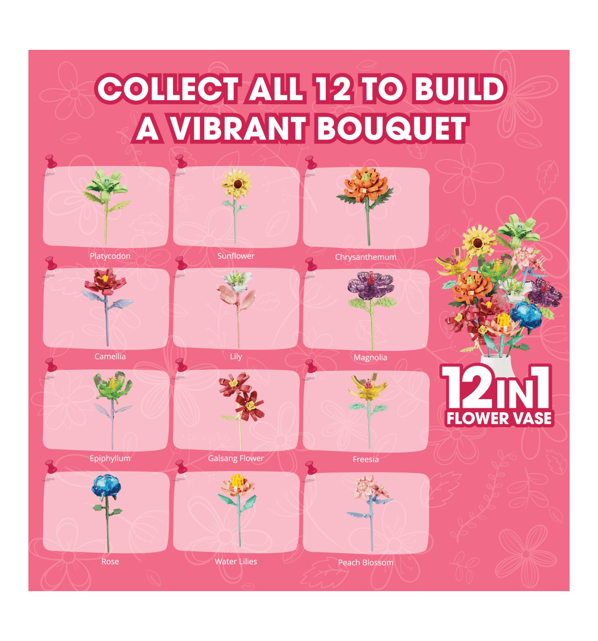 Buy Thinkerplace DIY Building Block Set 12 in 1 Botanicals