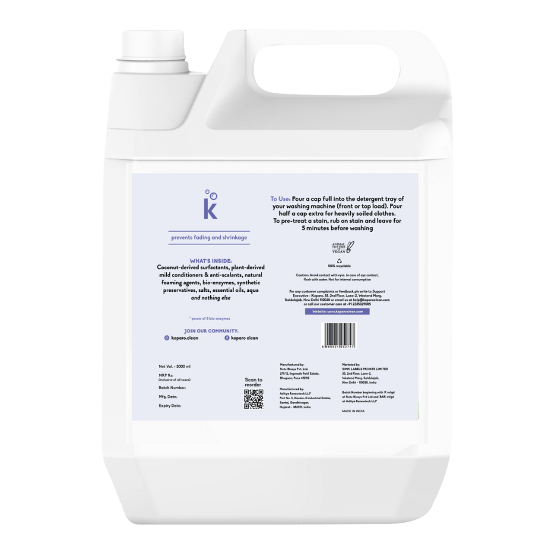 Buy Koparo Front Top Load Natural Liquid Detergent Refill