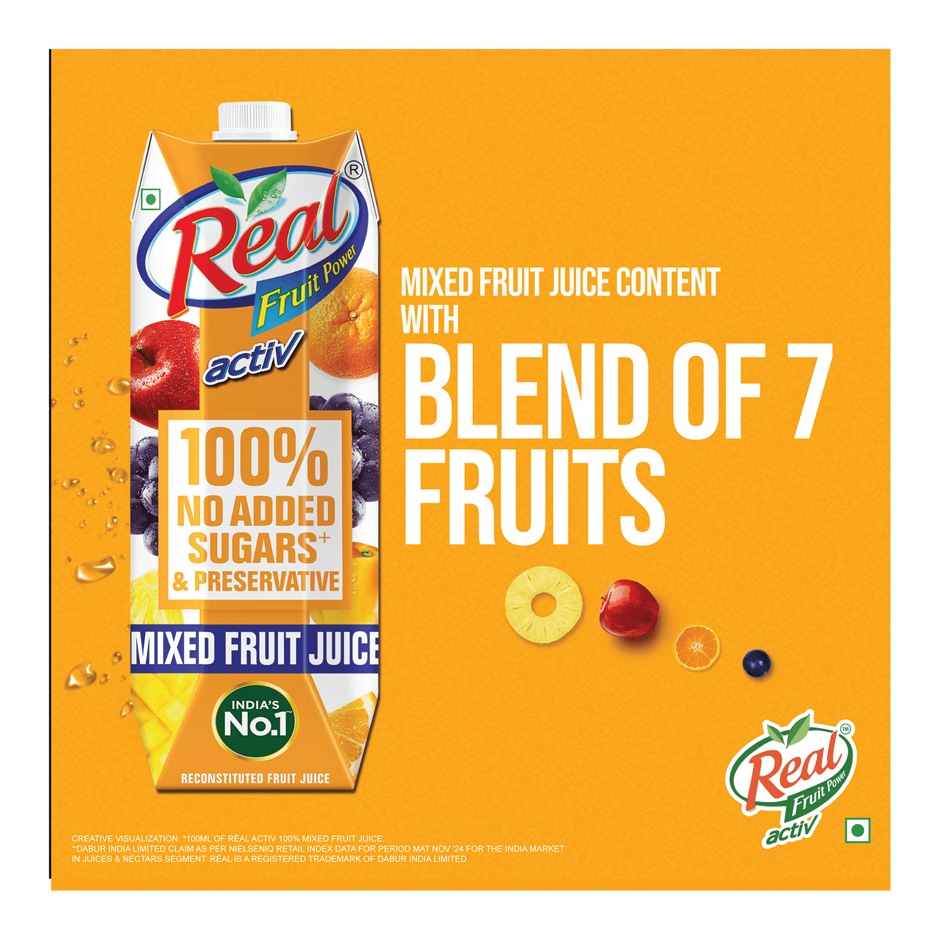 Buy Real Fruit Power Activ 100% Mixed Fruit Juice (Tetra Pack