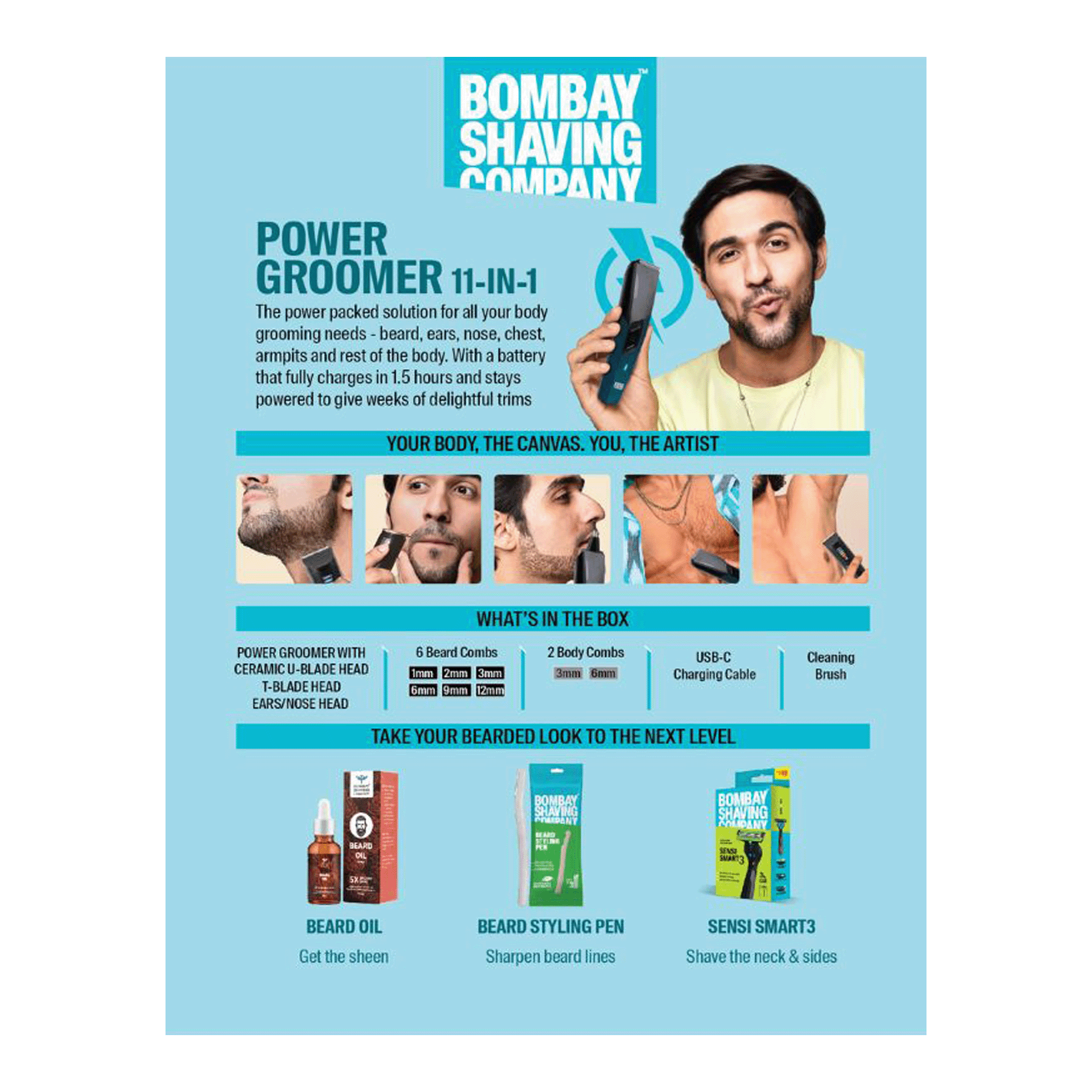 Bombay Shaving Company 11-In-1 Full Body Trimmer for Men 1 Pieces - Image 3