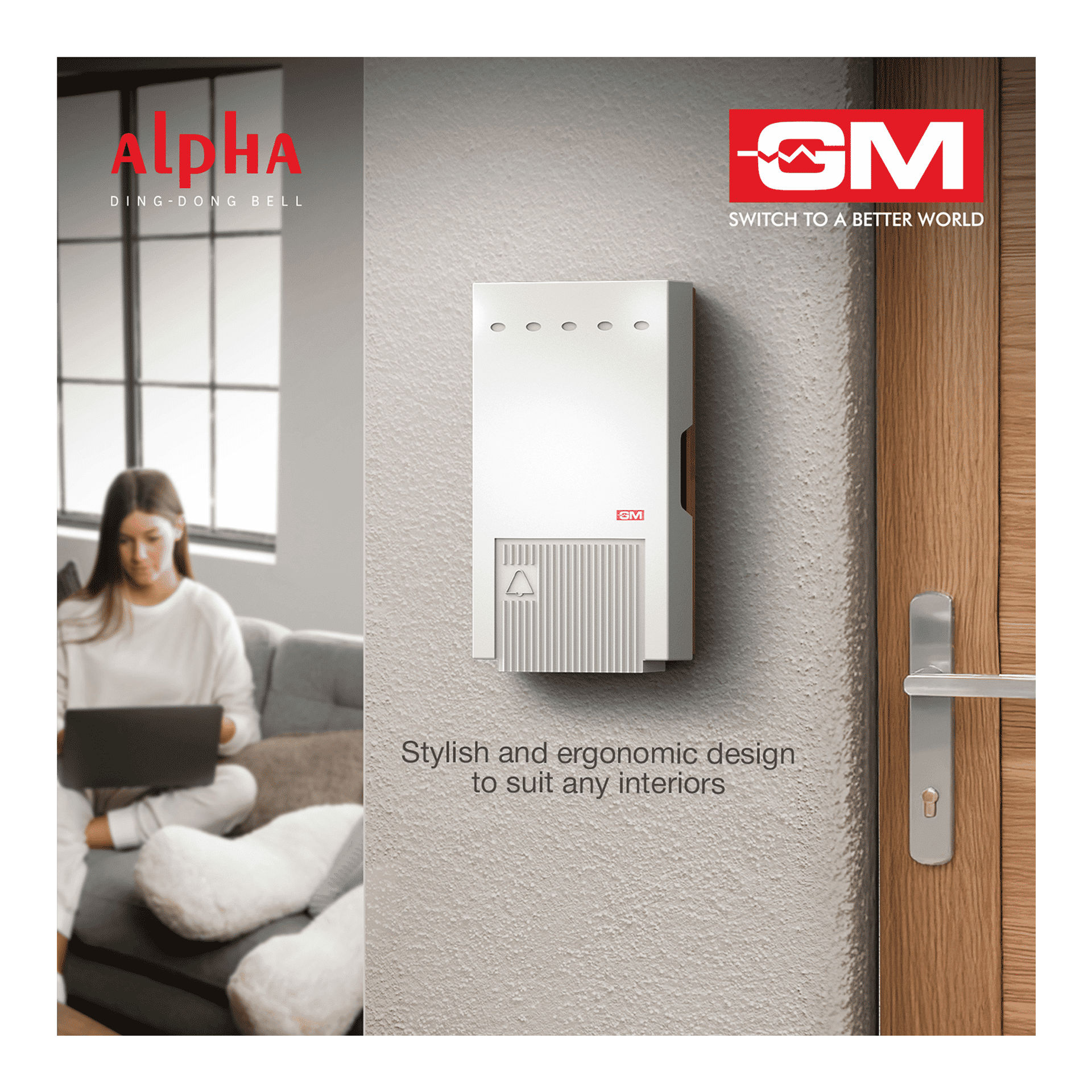 Buy GM 4005 Alpha Ding Dong Door Bell - Wall Mounted, For Office