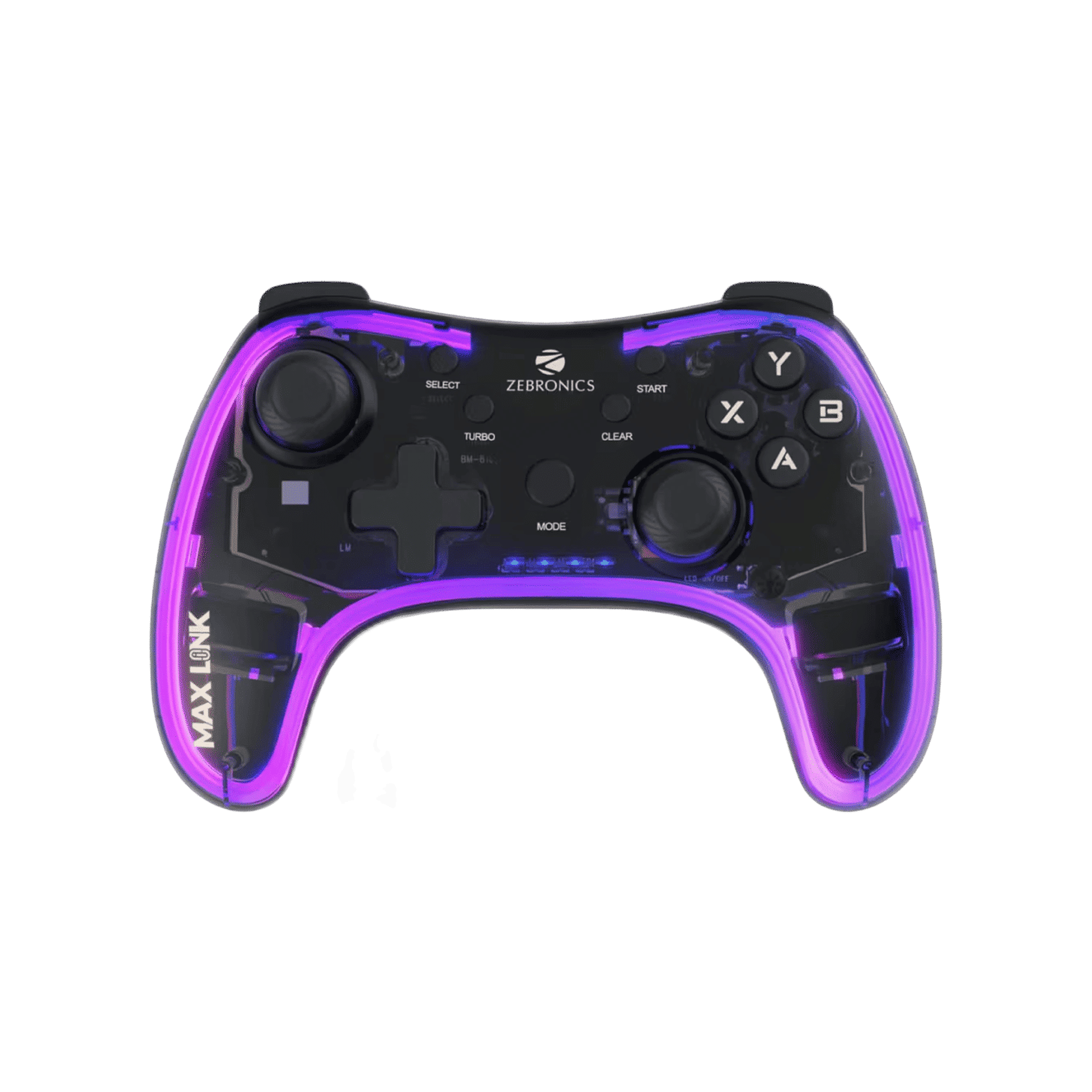 Zebronics Max Link Wireless Gamepad Dual Motors Haptic RGB