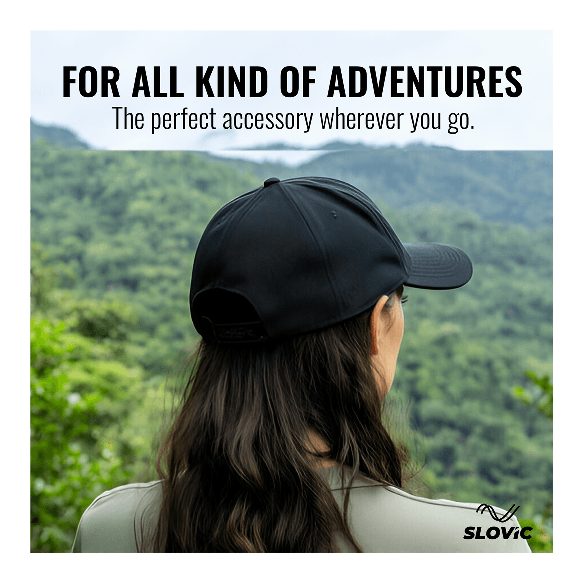 Hiking Hair Don't Care Baseball Cap - Vintage Adjustable Cotton Hat For Hikers & Campers, Black