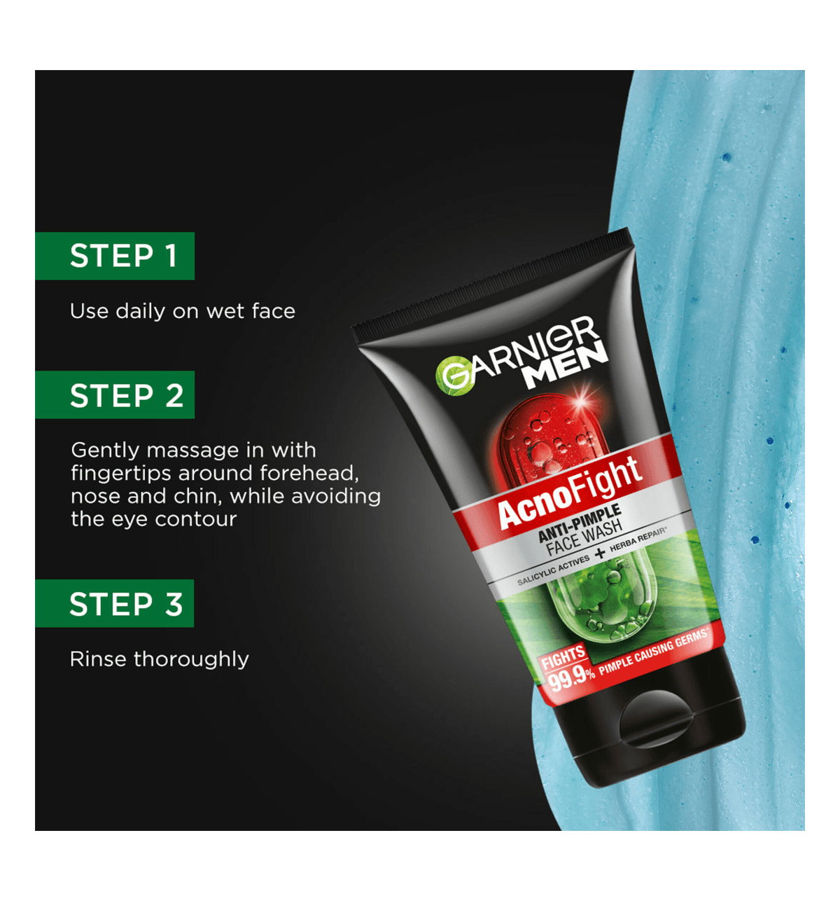 Garnier Acno Fight Anti-Pimple Face Wash for Men 100 g - Image 6