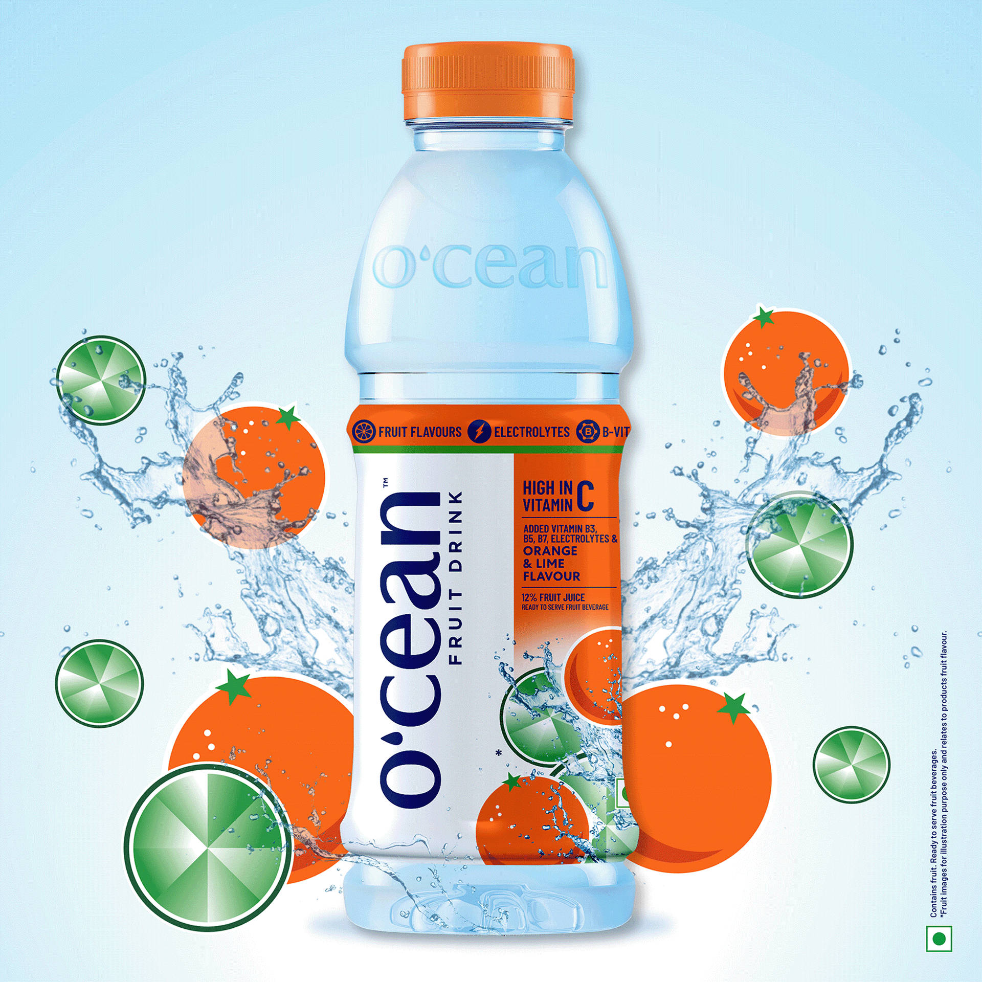 Buy Ocean Orange & Lime Fruit Flavour Online (500 ml) At Best Price