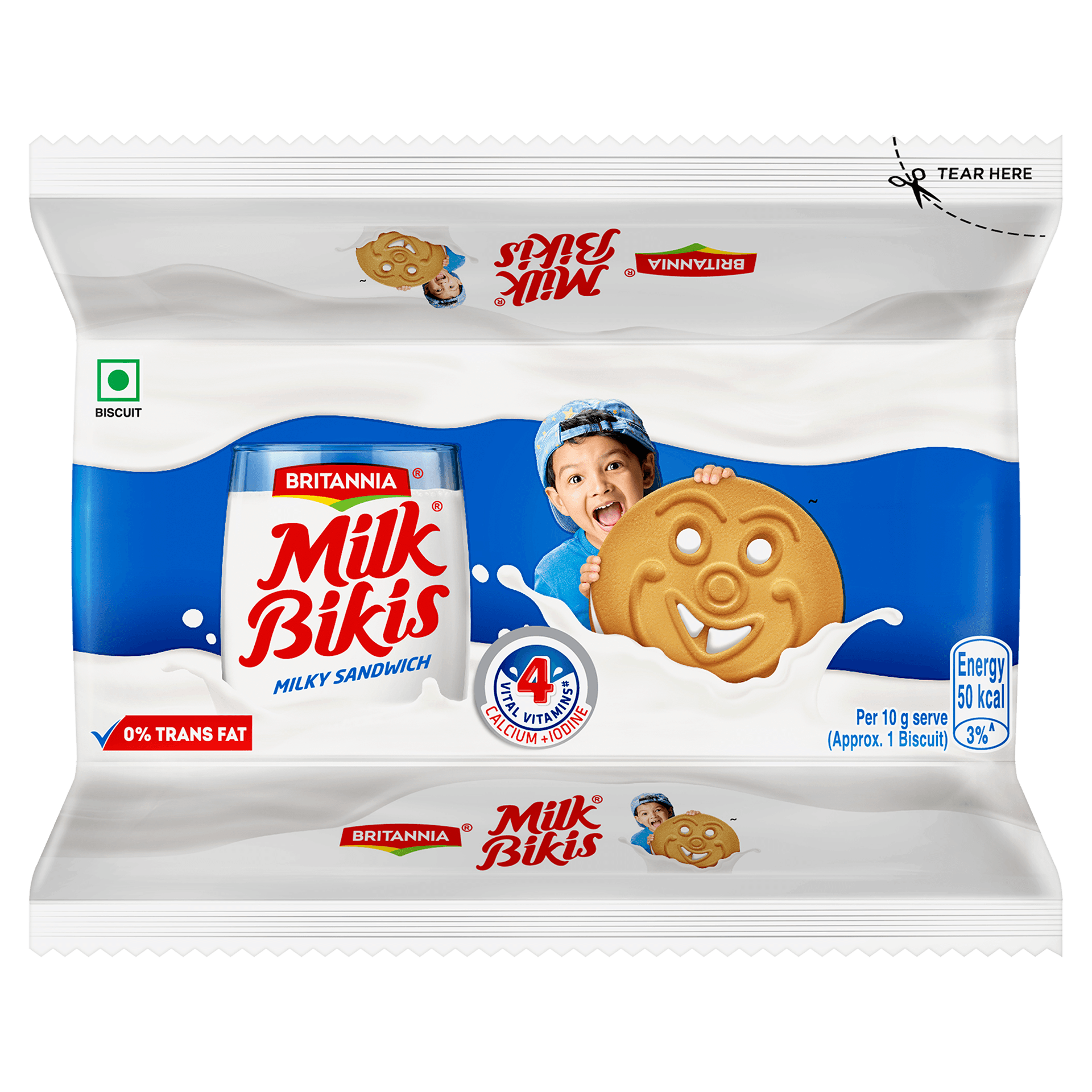 Britannia Milk Bikis Sandwich Biscuits - Main Image
