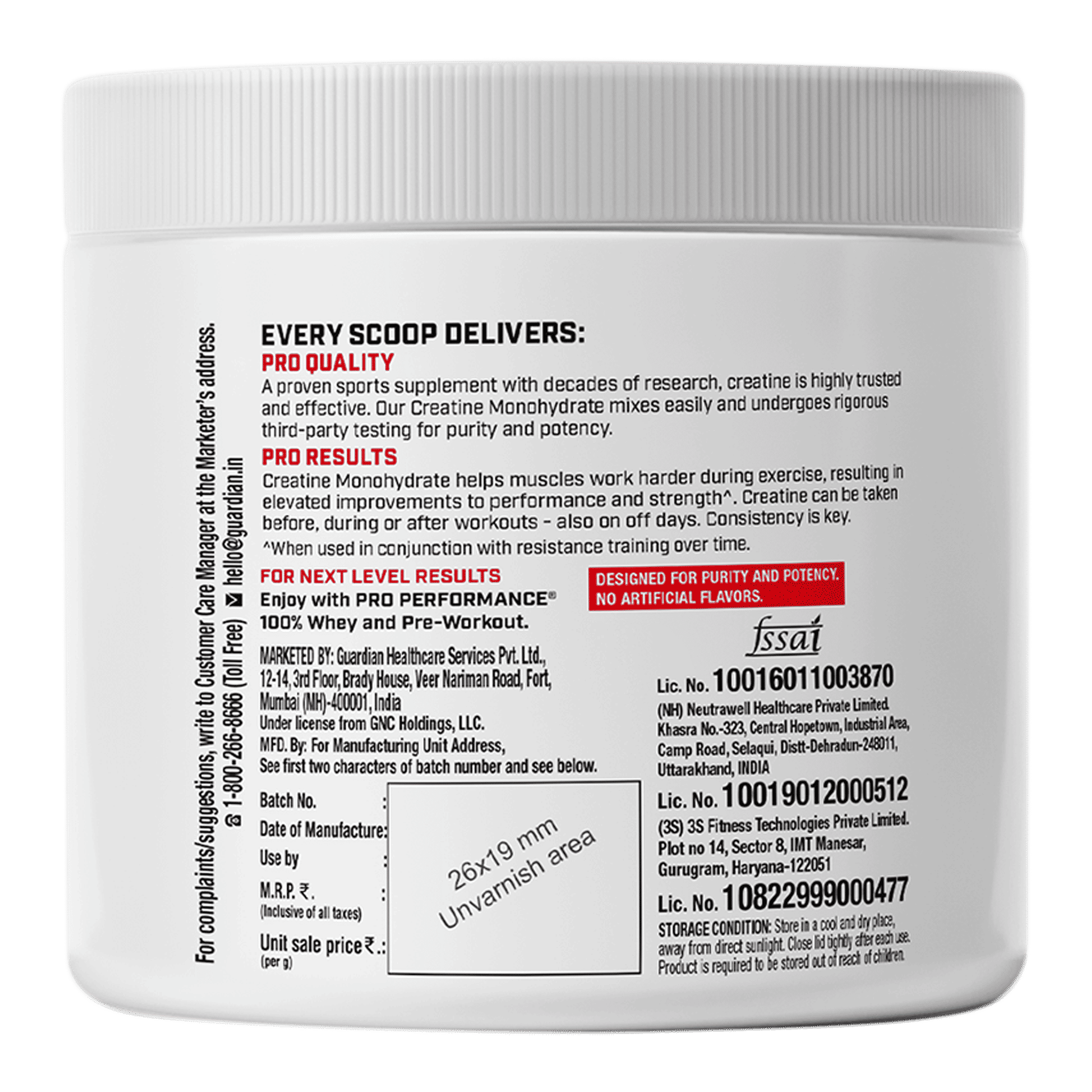 GNC Creatine Monohydrate 250g Orange - Image 3