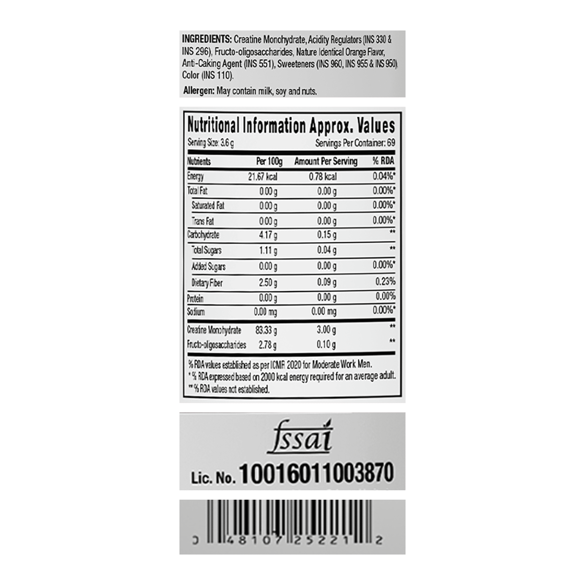 GNC Creatine Monohydrate 250g Orange - Image 12