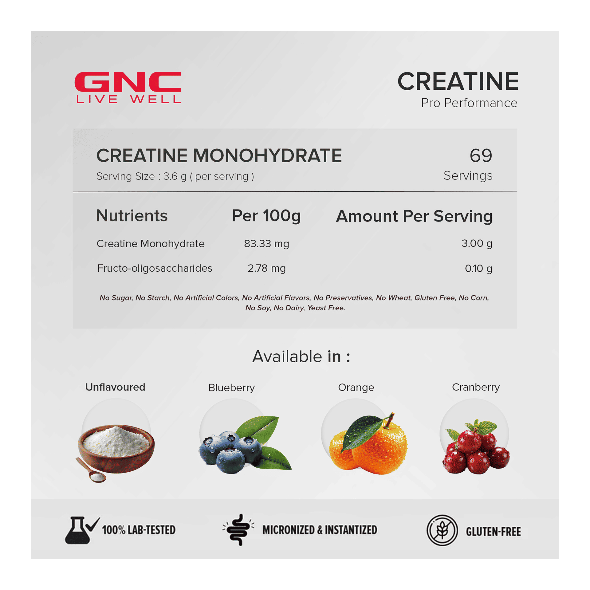 GNC Creatine Monohydrate 250g Orange - Image 11