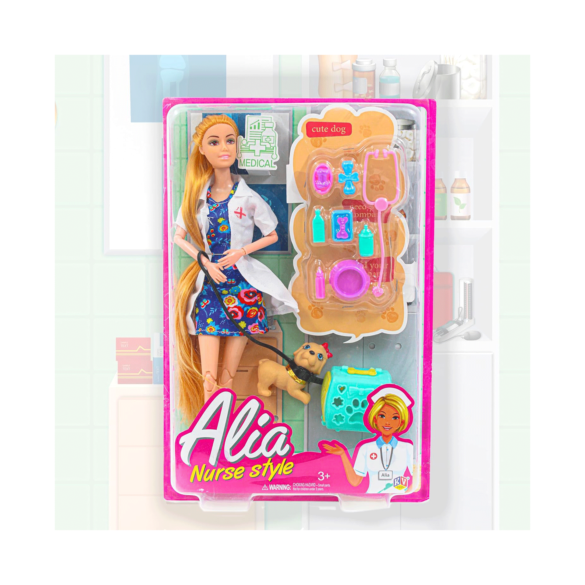 Buy Toyshine Nurse Alia Doll with Puppy and Veterinarian Kit Role