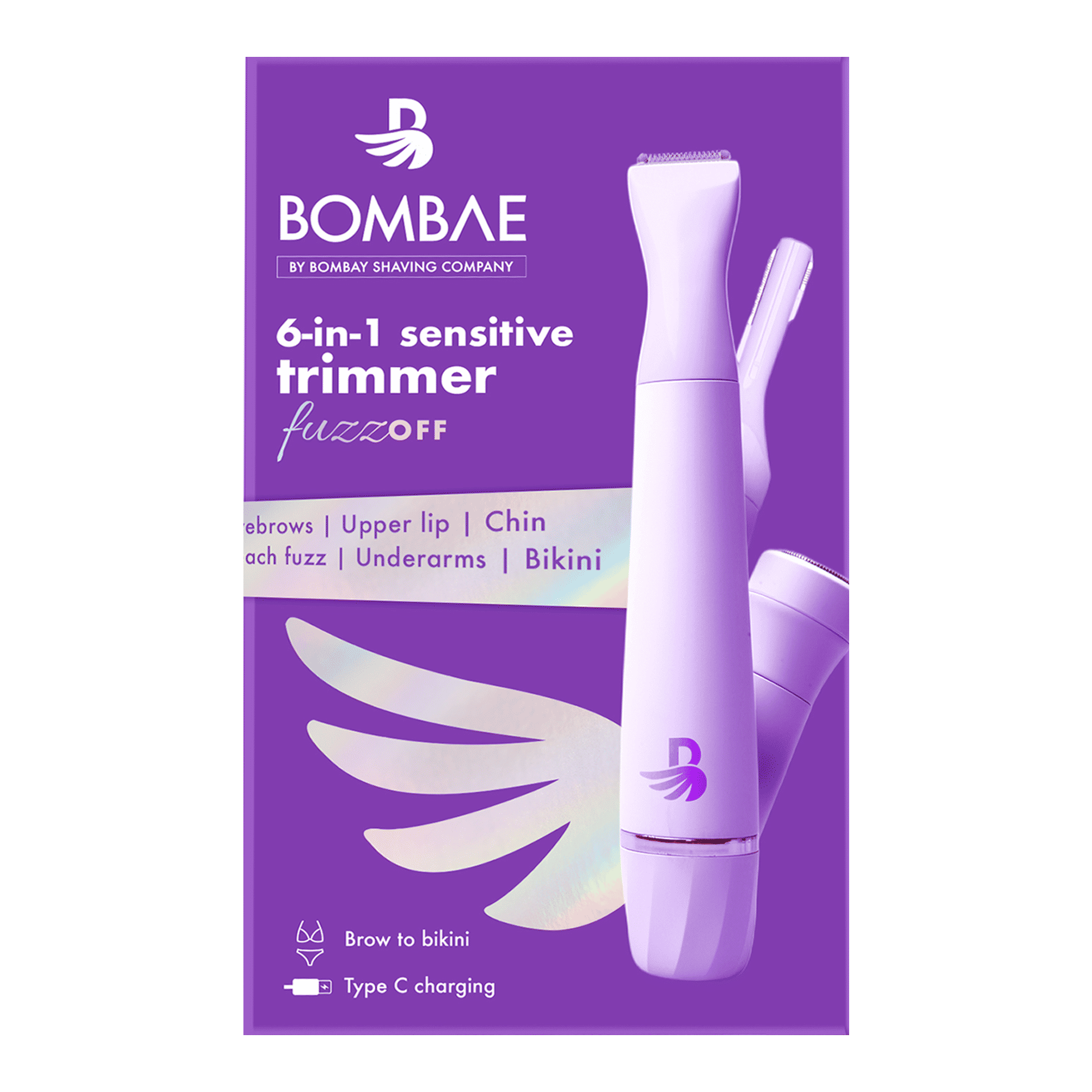 Bombae 6-in-1 Sensitive Bikini Trimmer Fuzzoff (Purple) - Image 2