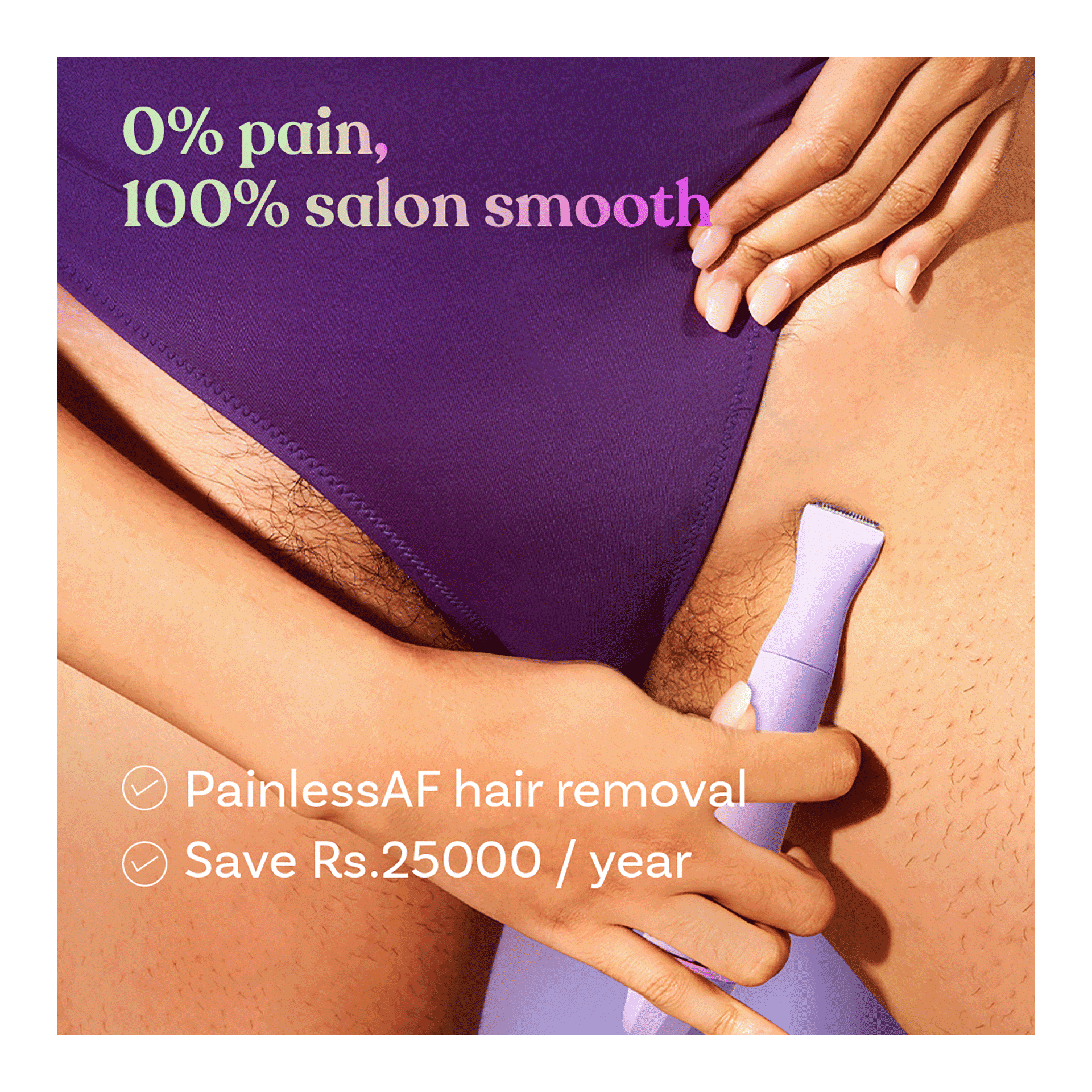 Bombae 6-in-1 Sensitive Bikini Trimmer Fuzzoff (Purple) - Image 4