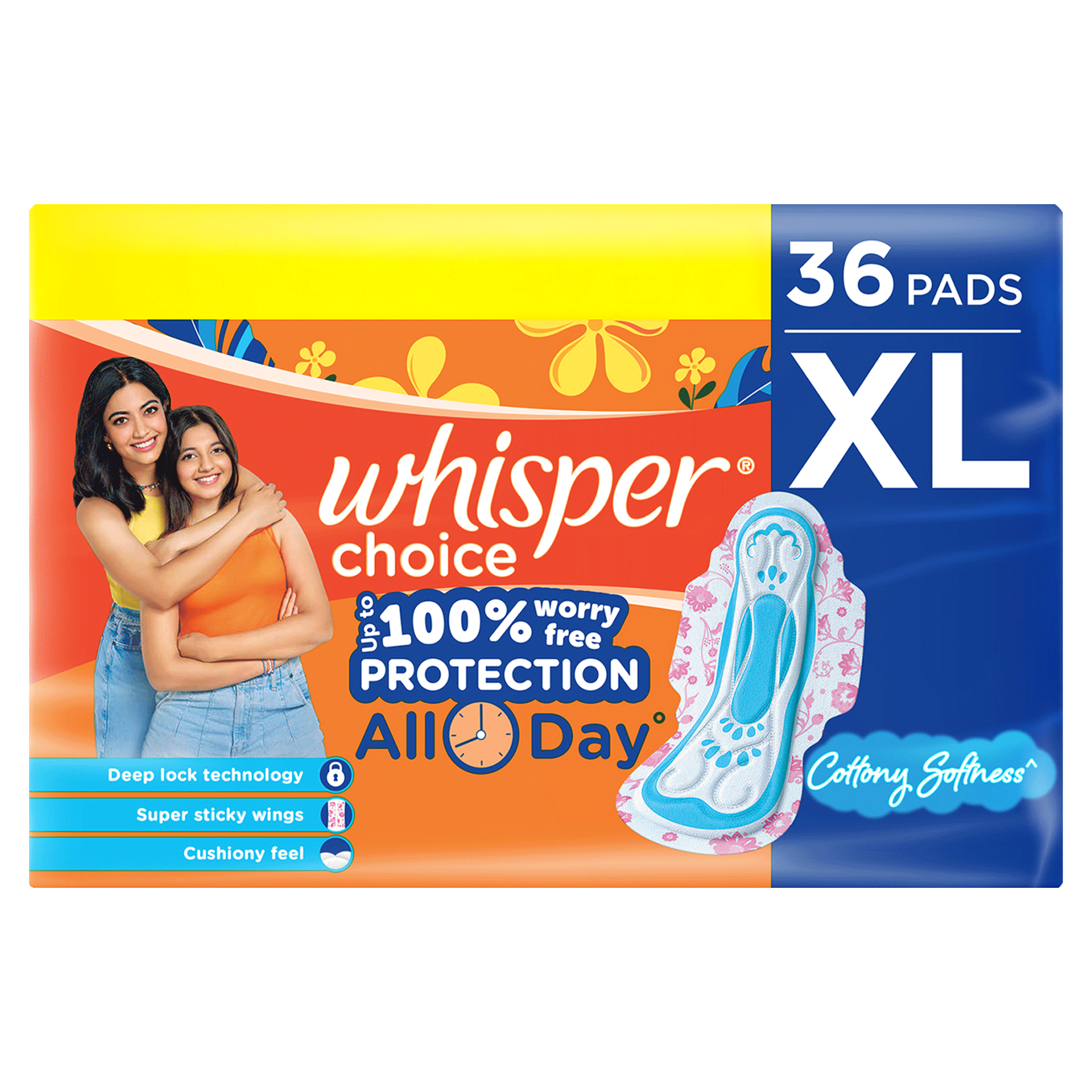Buy Whisper Choice Xl 36 Sanitary Pads, Upto 100% Stain Protection