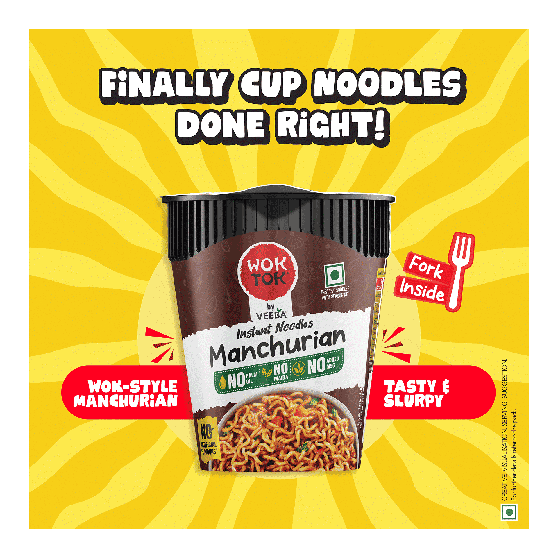 Buy WOK TOK BY VEEBA MANCHURIAN CUP NOODLES Online (75.5 g) At