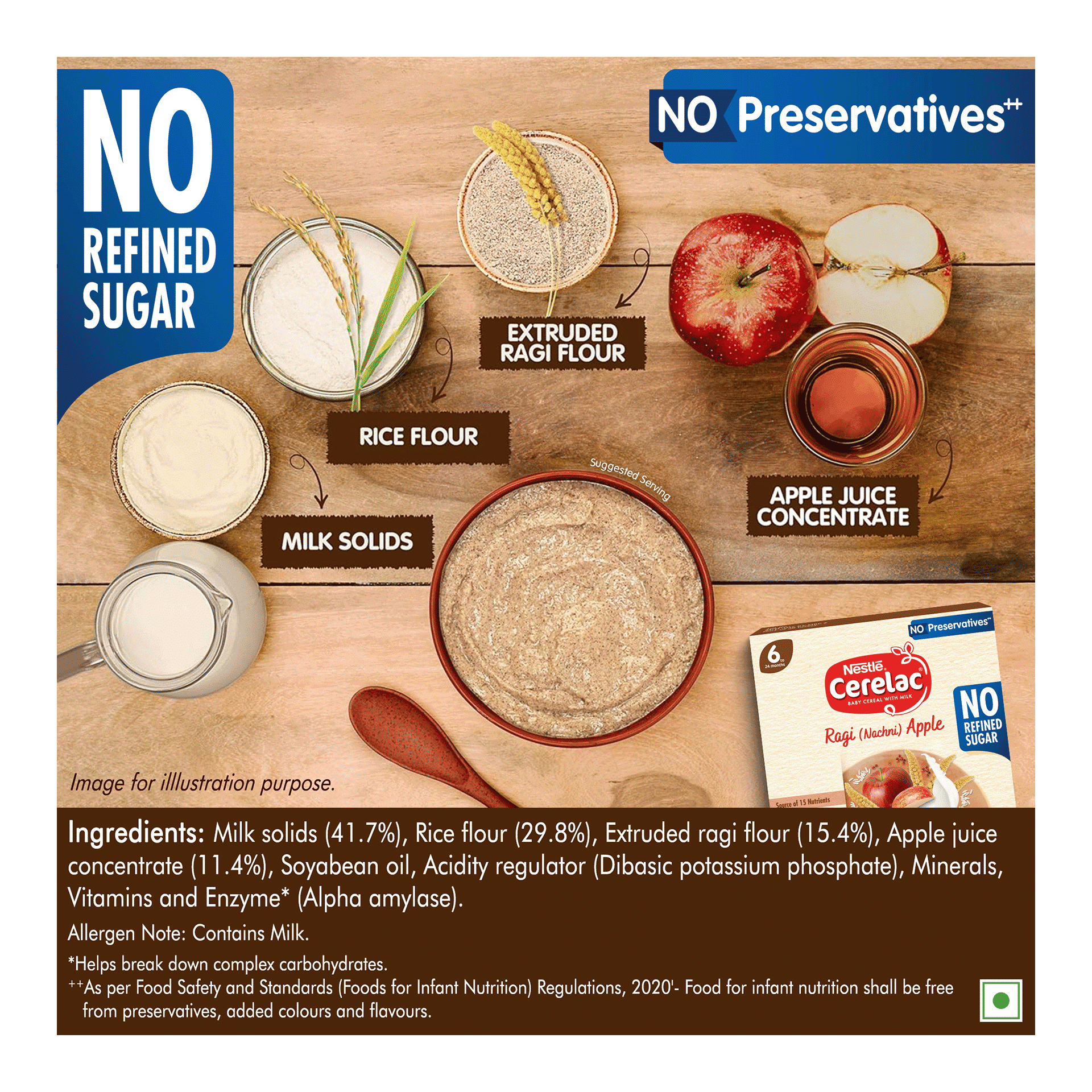 Buy Nestle CERELAC Ragi (Nachni) Apple Baby Food Cereal, No