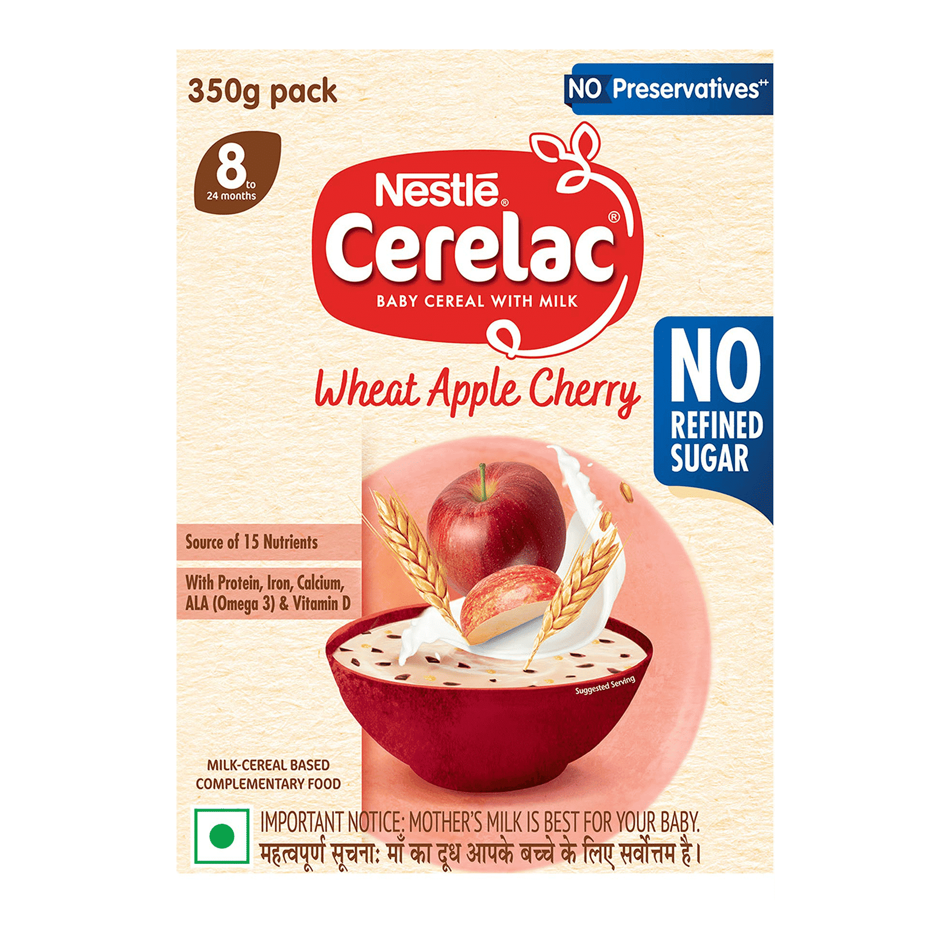 Buy Nestlé CERELAC Wheat Apple Cherry Baby Food Cereal, No Refined
