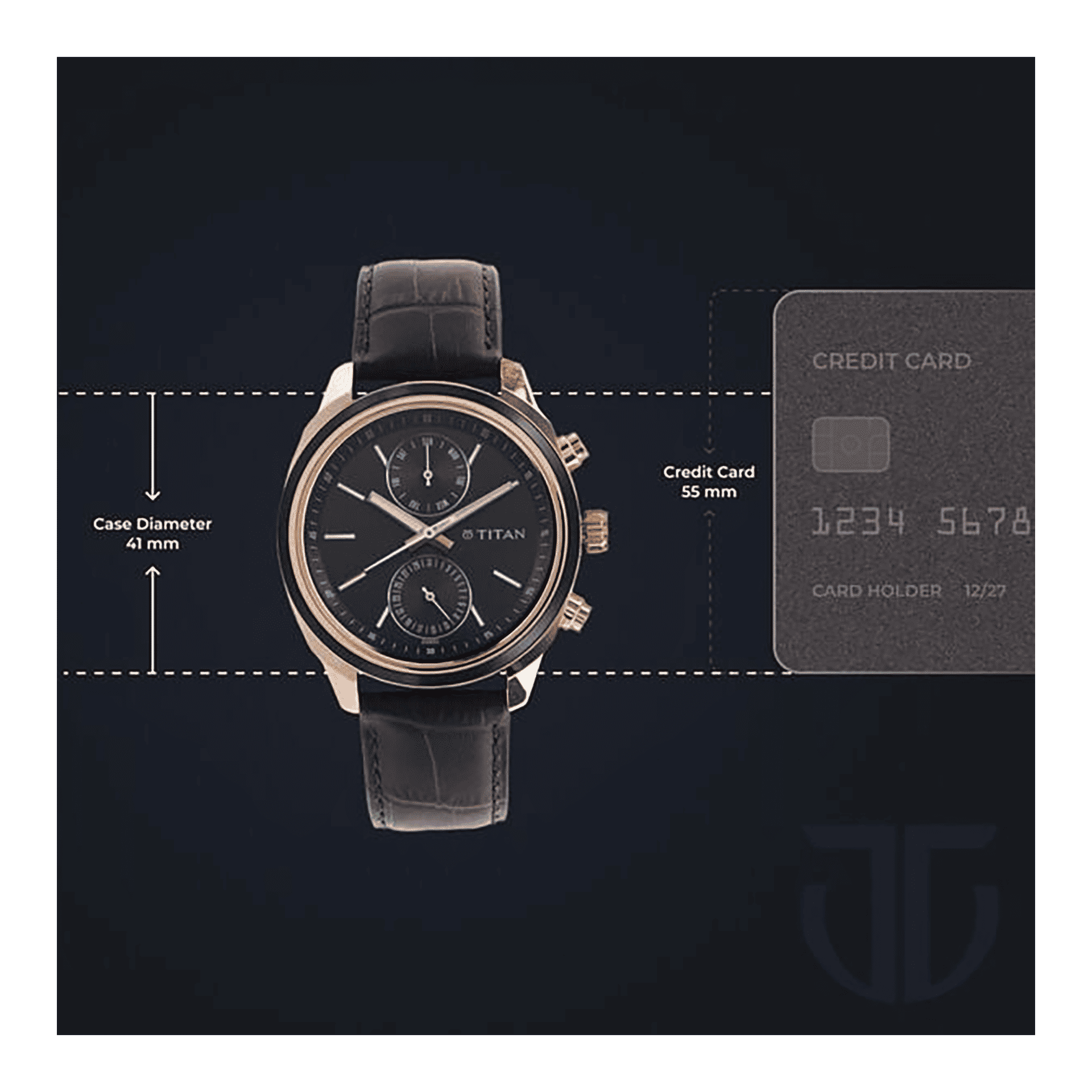 Buy Titan Quartz Men's Multifunction Blue Dial Leather Strap Watch