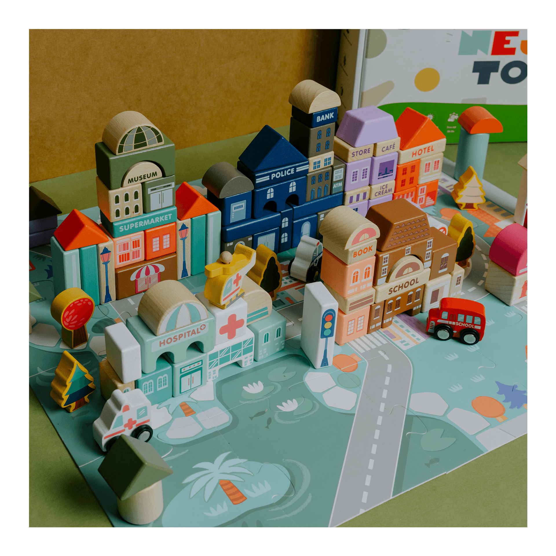 Buy NESTA TOYS Wooden City Building Blocks Set (115 Pieces