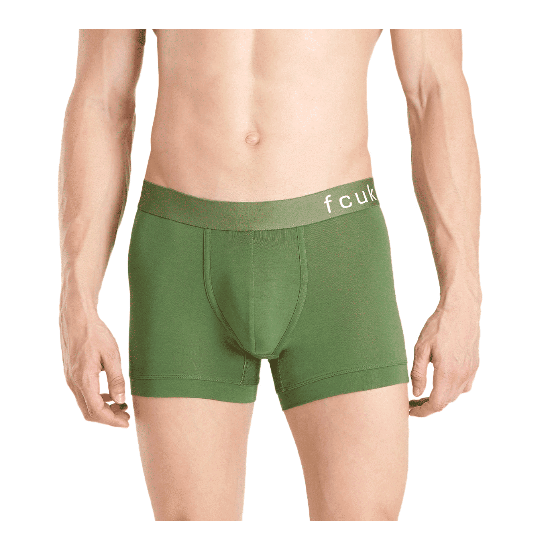 KKKKK　FC Cummerbund & SP Pockets Buy FCUK Men's Pop Premium Polyamide Elastane Solid Trunk - Green