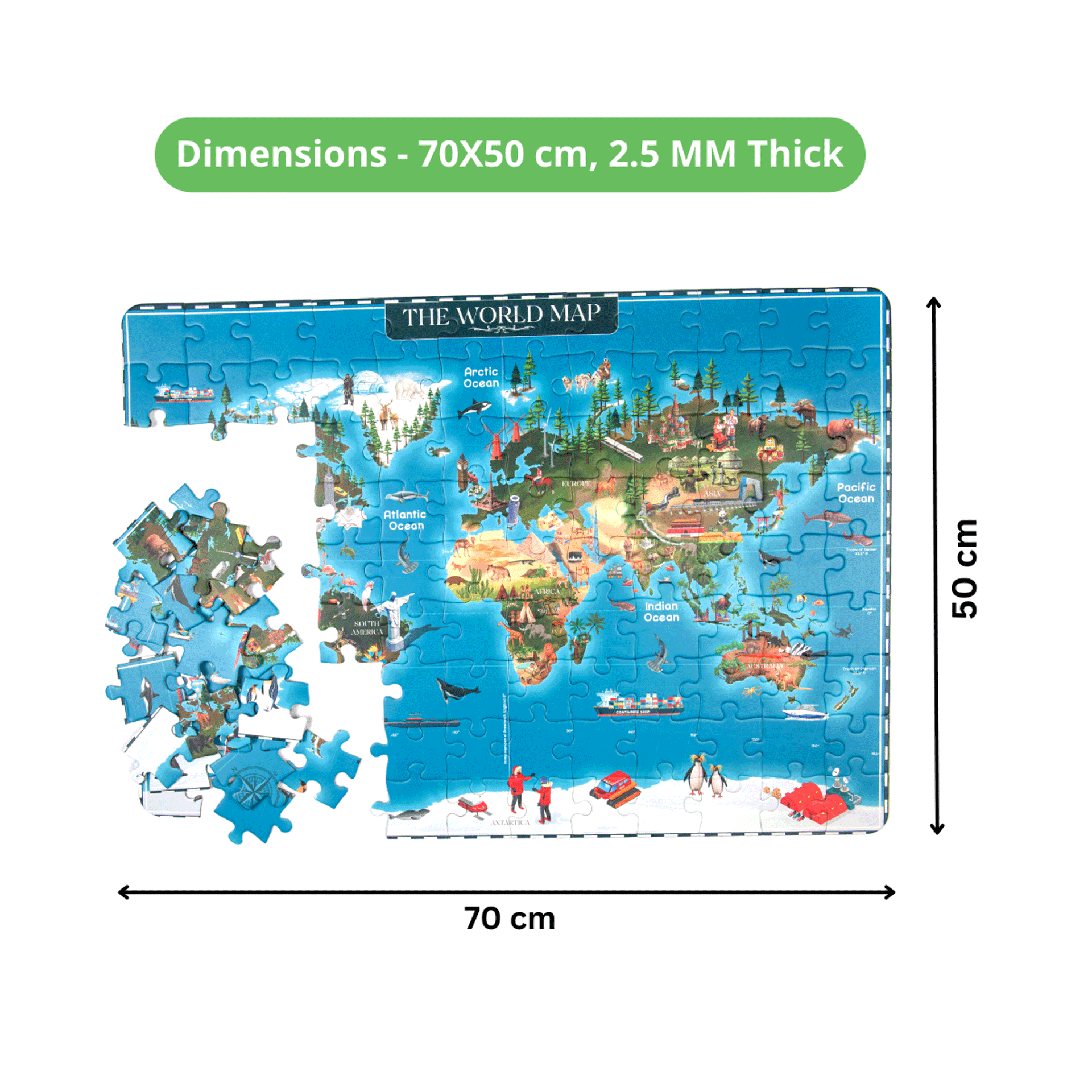Buy NESTA TOYS World Map Jigsaw Puzzle (108 Jumbo Pieces) Online