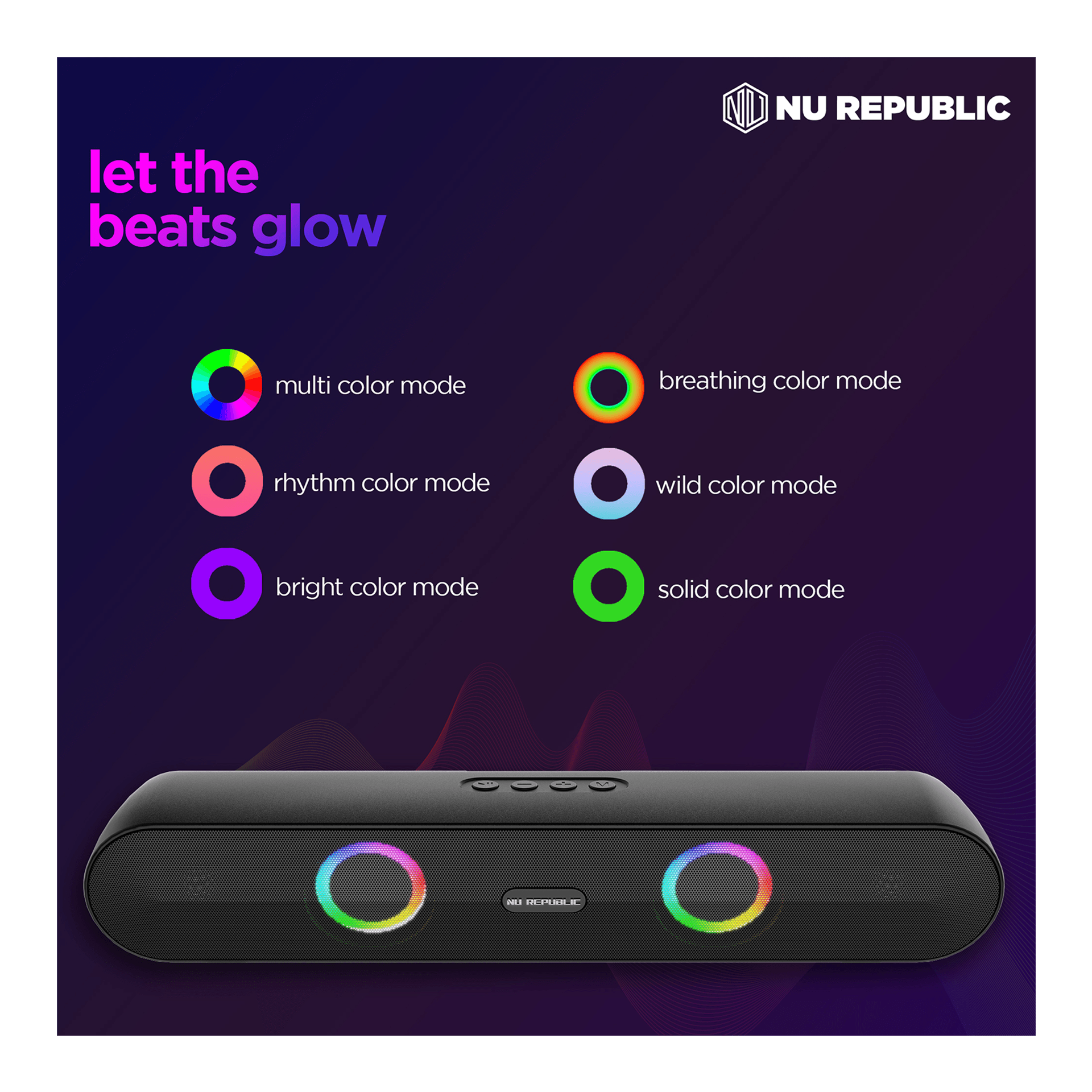 Nu Republic Party Box 165 Party Speaker (16W, 10H Playtime, Bluetooth 5.3, Black) - Image 8