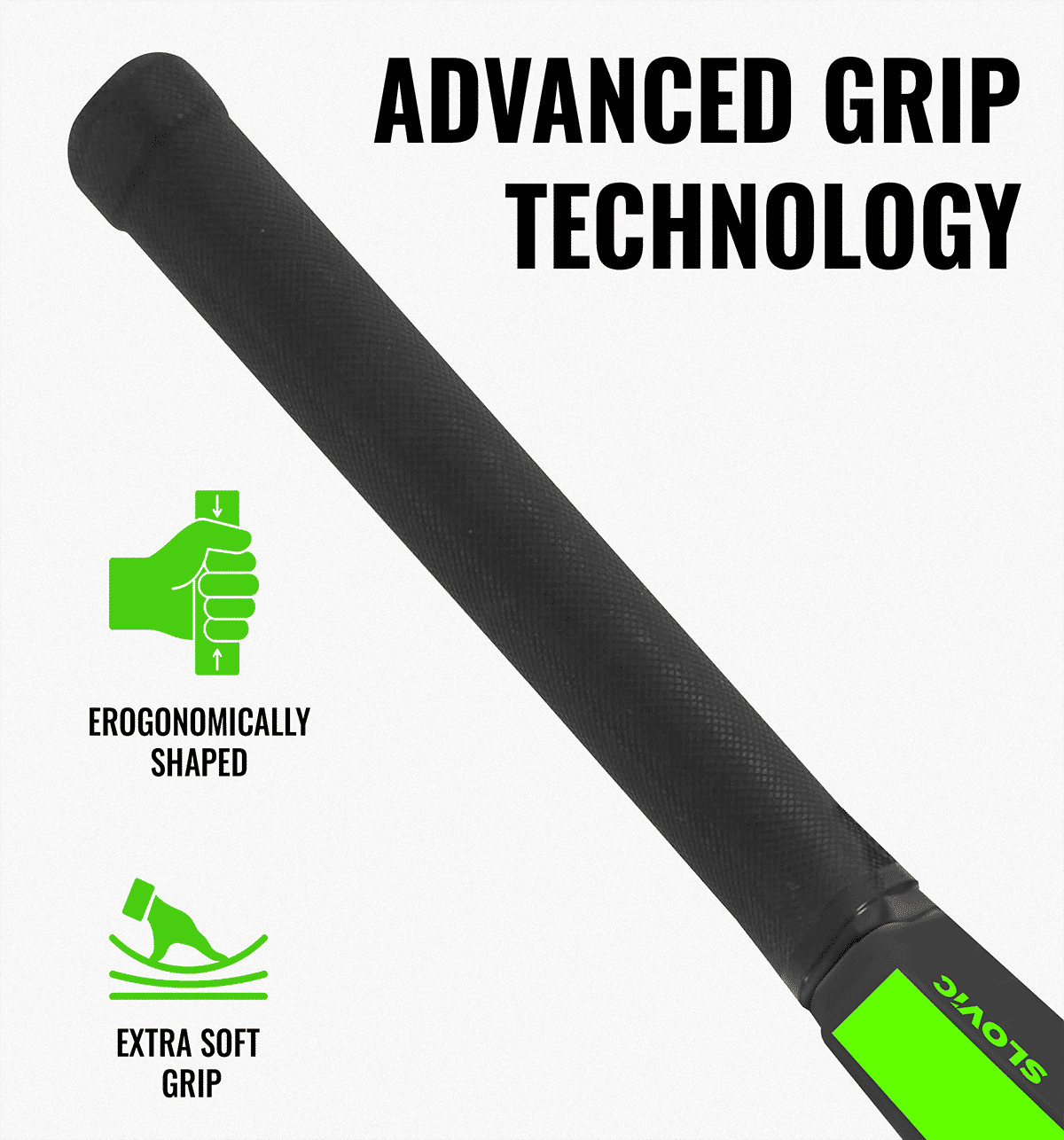 Slovic Full-Size Plastic Cricket Bat (90x10.5 cm, Black/Neon) - Image 6
