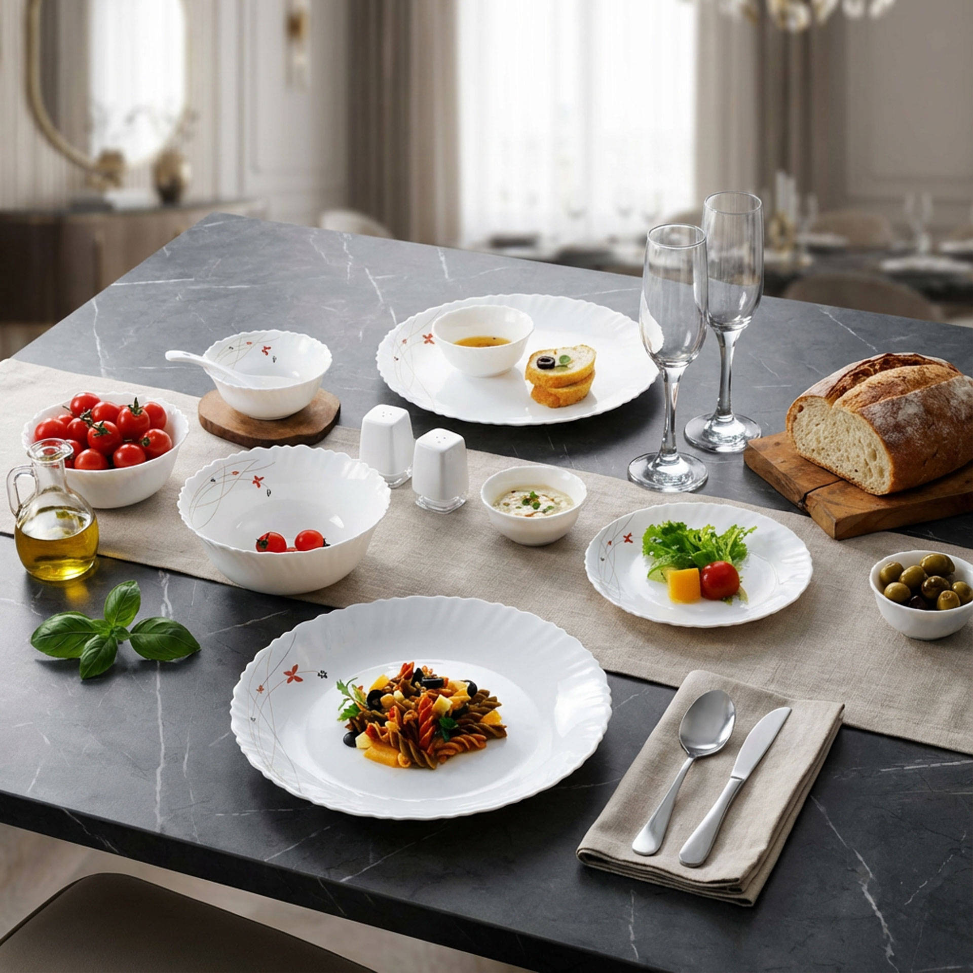 Buy Cello Dazzle Series Lush Fiesta Dinner Set (26 Pieces