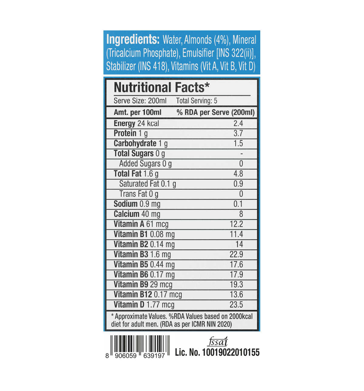 Epigamia Almond Beverage Dairy Free 1 L - Image 8