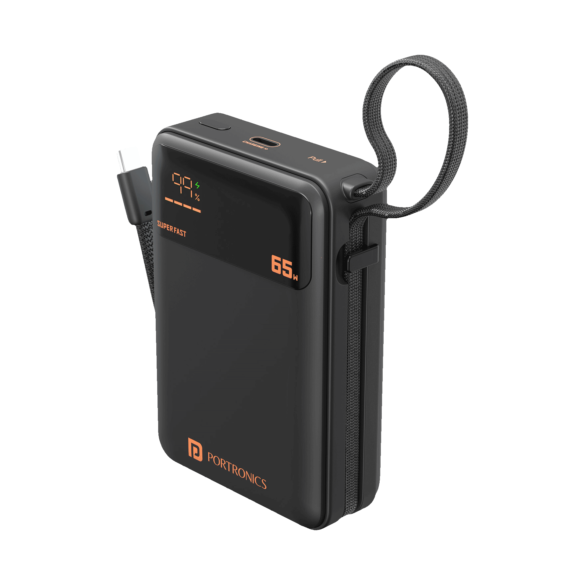 Portronics Ignis 65 20000mAh Power Bank, 65W, Black - Image 1