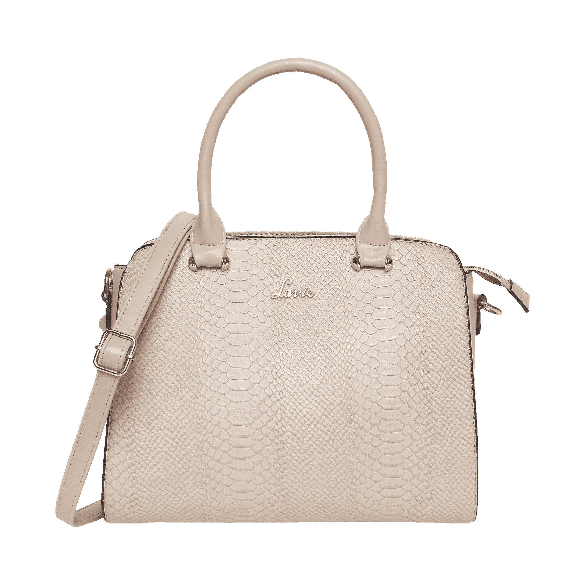 Buy Lavie Croc Texture Ushycroc Satchel (Synthetic, Women, Beige