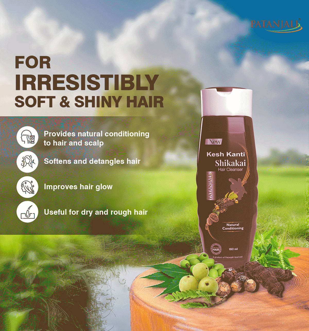 Buy Patanjali Kesh Kanti Shikakai Shampoo Online (180 ml) At Best