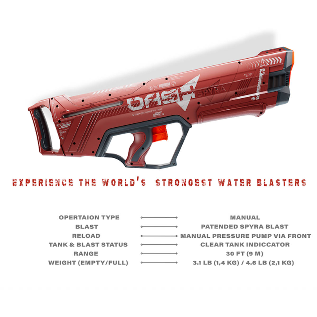 Buy Spyra Dash World's Best Manual Water Blaster (German
