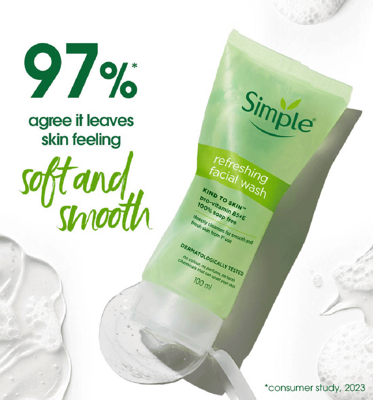 Simple Kind To Skin Refreshing Facial Wash 100ml - Image 7