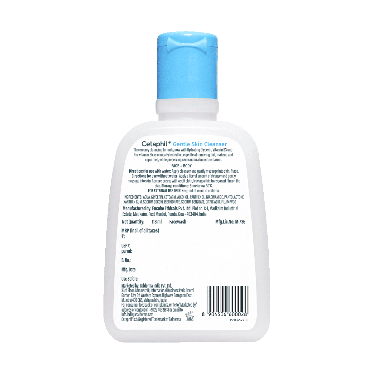 Cetaphil Gentle Skin Cleanser Face Wash 118 ml - Image 2