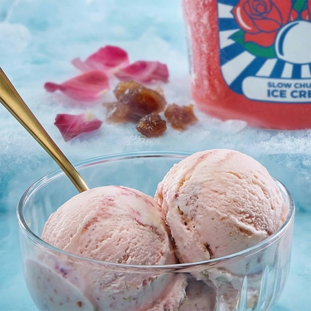 Buy NOICE Rose Gulkand Slow Churned Ice Cream Online (350 ml) At