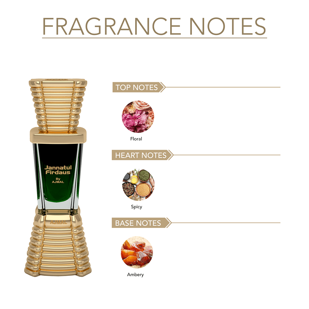 Ajmal Jannatul Firdaus Concentrated Oriental Perfume, Alcohol Free, Unisex - Image 3
