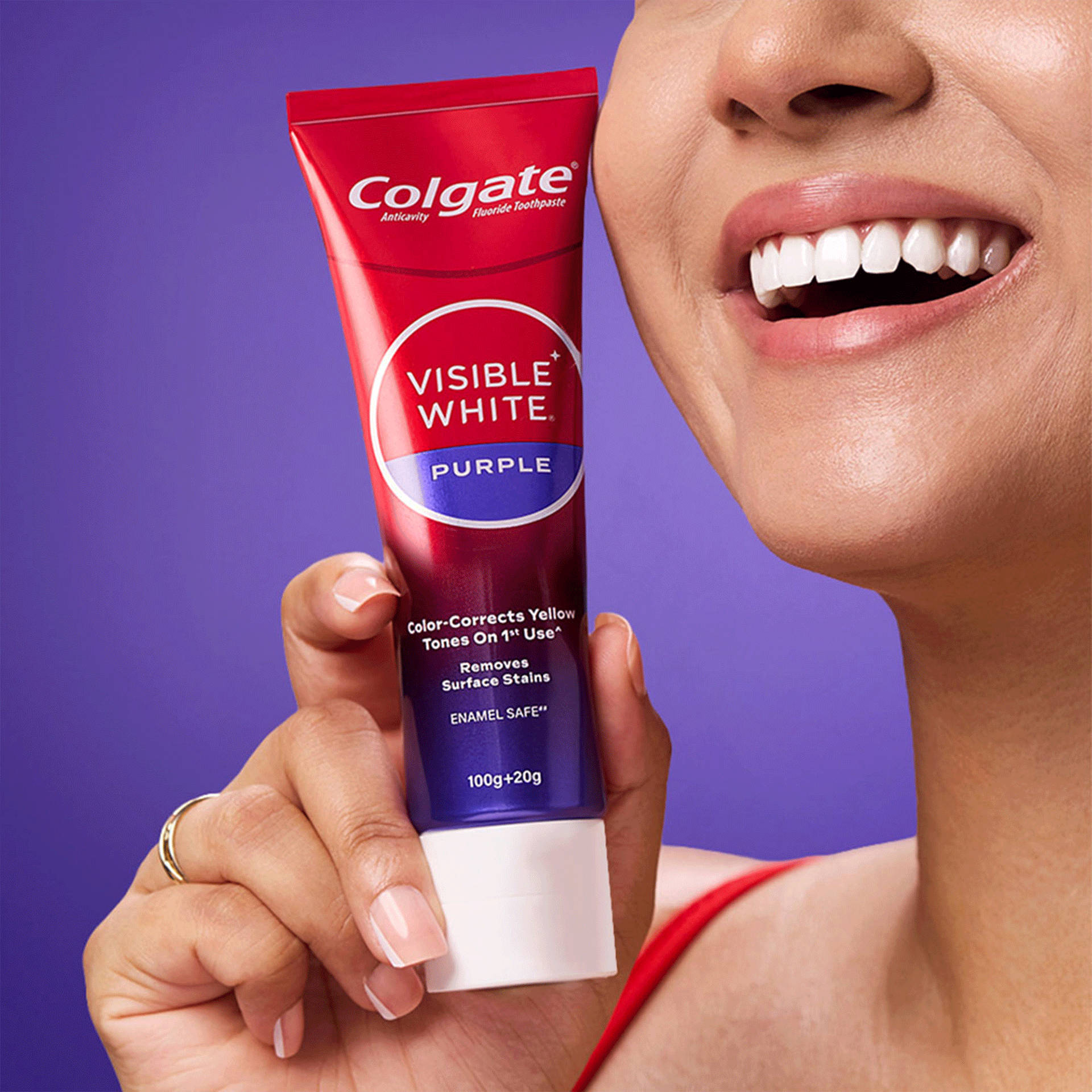 Colgate Visible White Purple Toothpaste 120g - Image 1