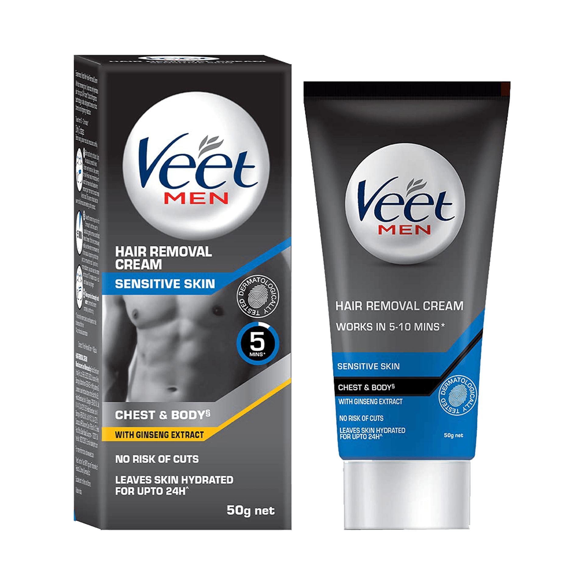 Veet Men's Hair Removal Cream Sensitive Skin 50g - Image 1