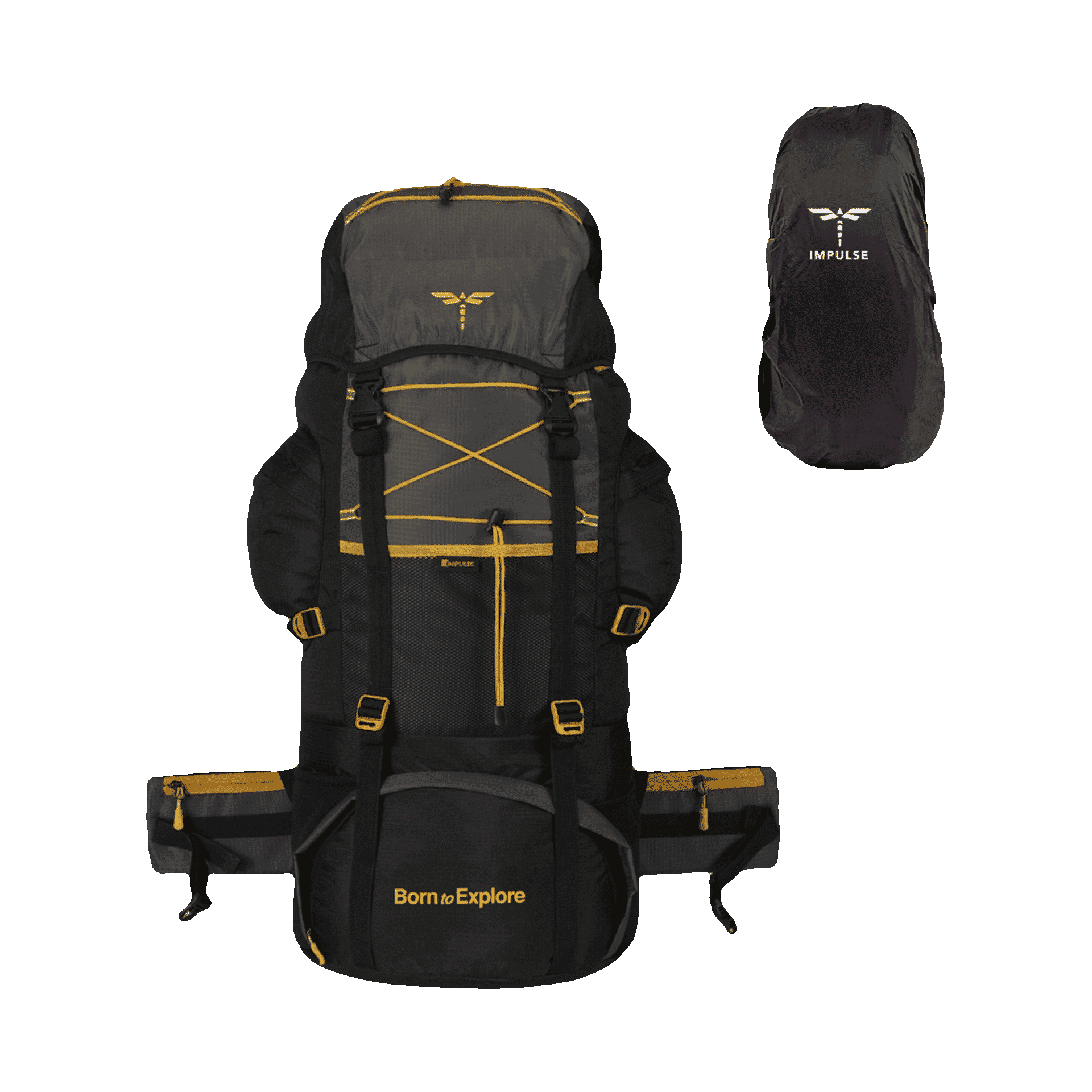 Buy Impulse Banyan Polyester Hiking Rucksack with Rain Cover (75L
