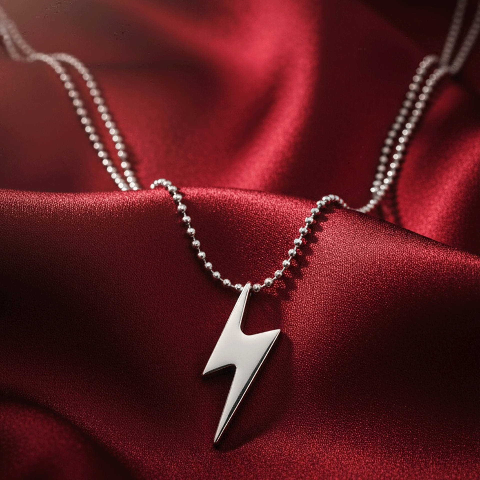 Buy NVR Silver Plated Flash Pendent With Chain for Men Online (1