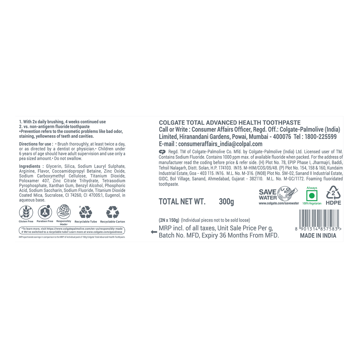 Colgate Total Advanced Health Toothpaste and Brush - Image 2