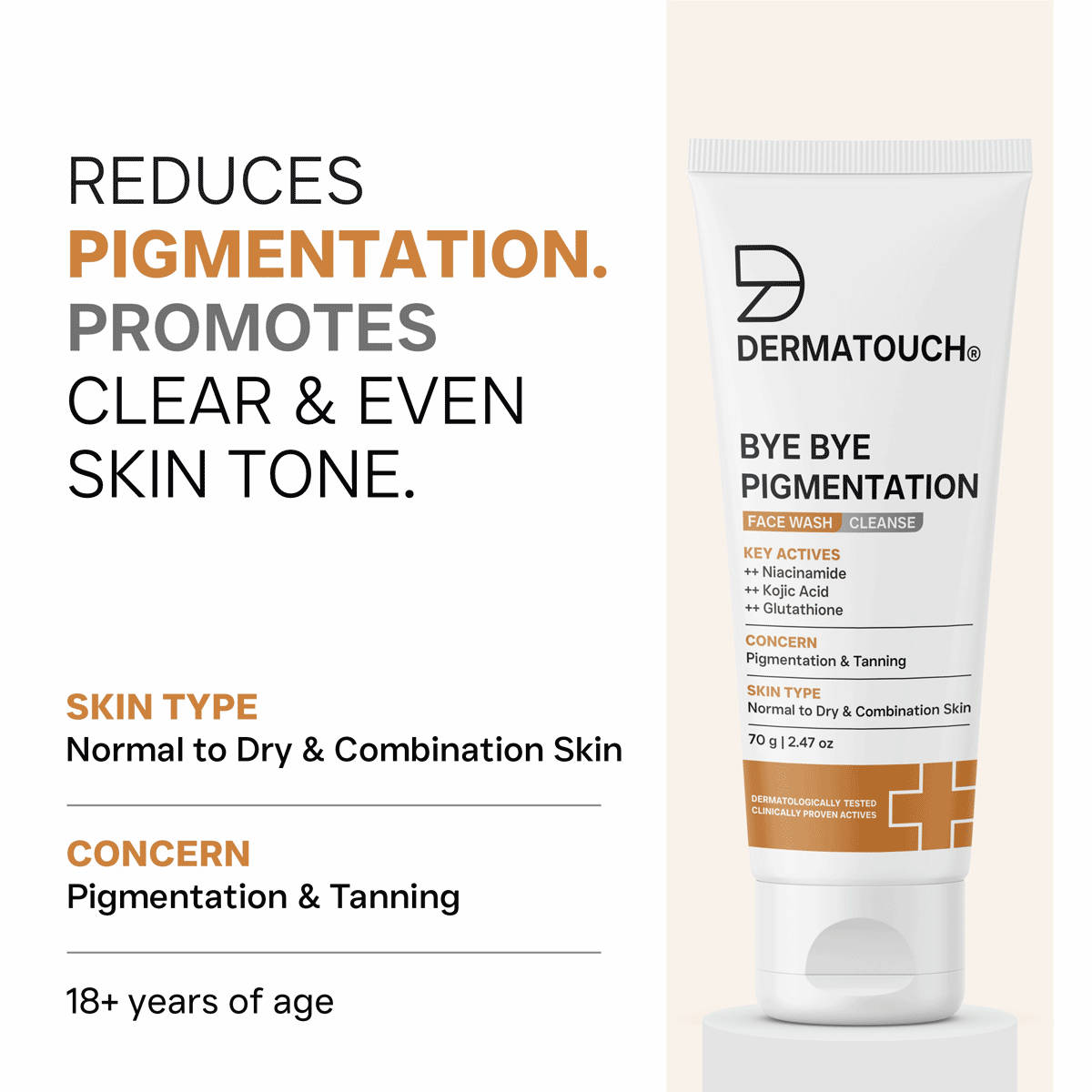 Buy Dermatouch Bye Bye Pigmentation Face Wash || Anti Pigmentation for  Women/Men with Niacinamide, Kojic Acid, & Glutathione Online () At Best  Price