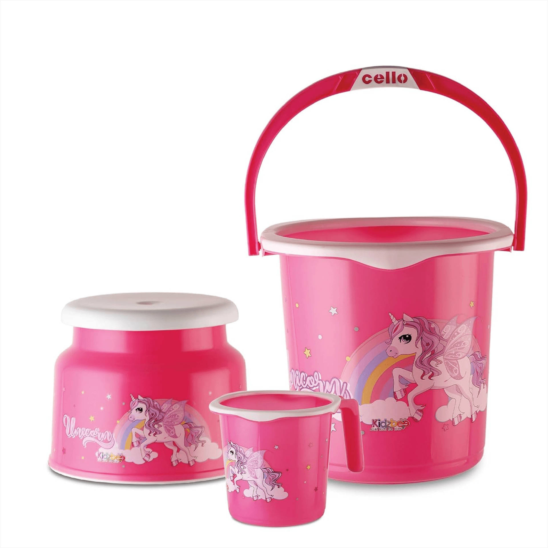 Buy Cello Kidzbee Unicorn Splash Bathroom Set (Pack of 3, 16L