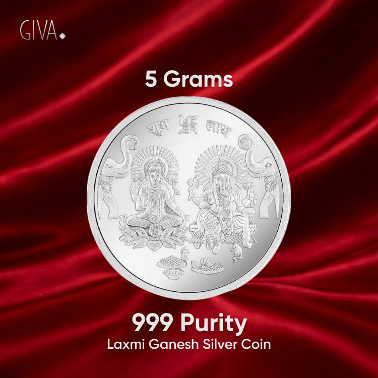 Buy GIVA Laxmi Ganesh 999 Purity Silver Coin (5 g) Online () At