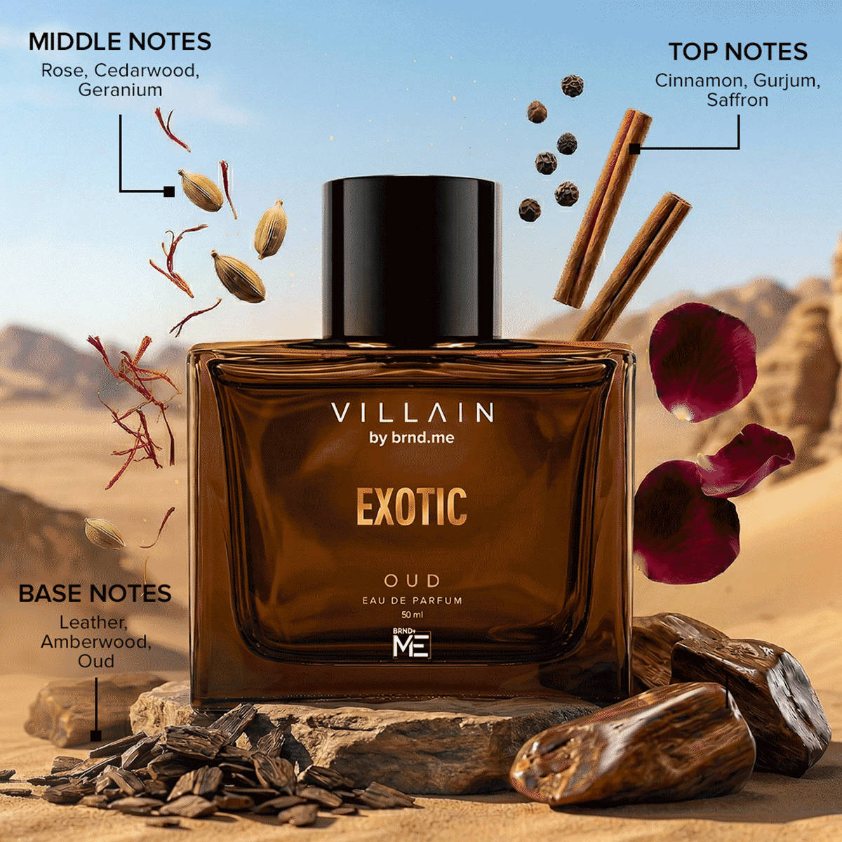 VILLAIN Exotic Oud Perfume for Men 50 ml - Image 3