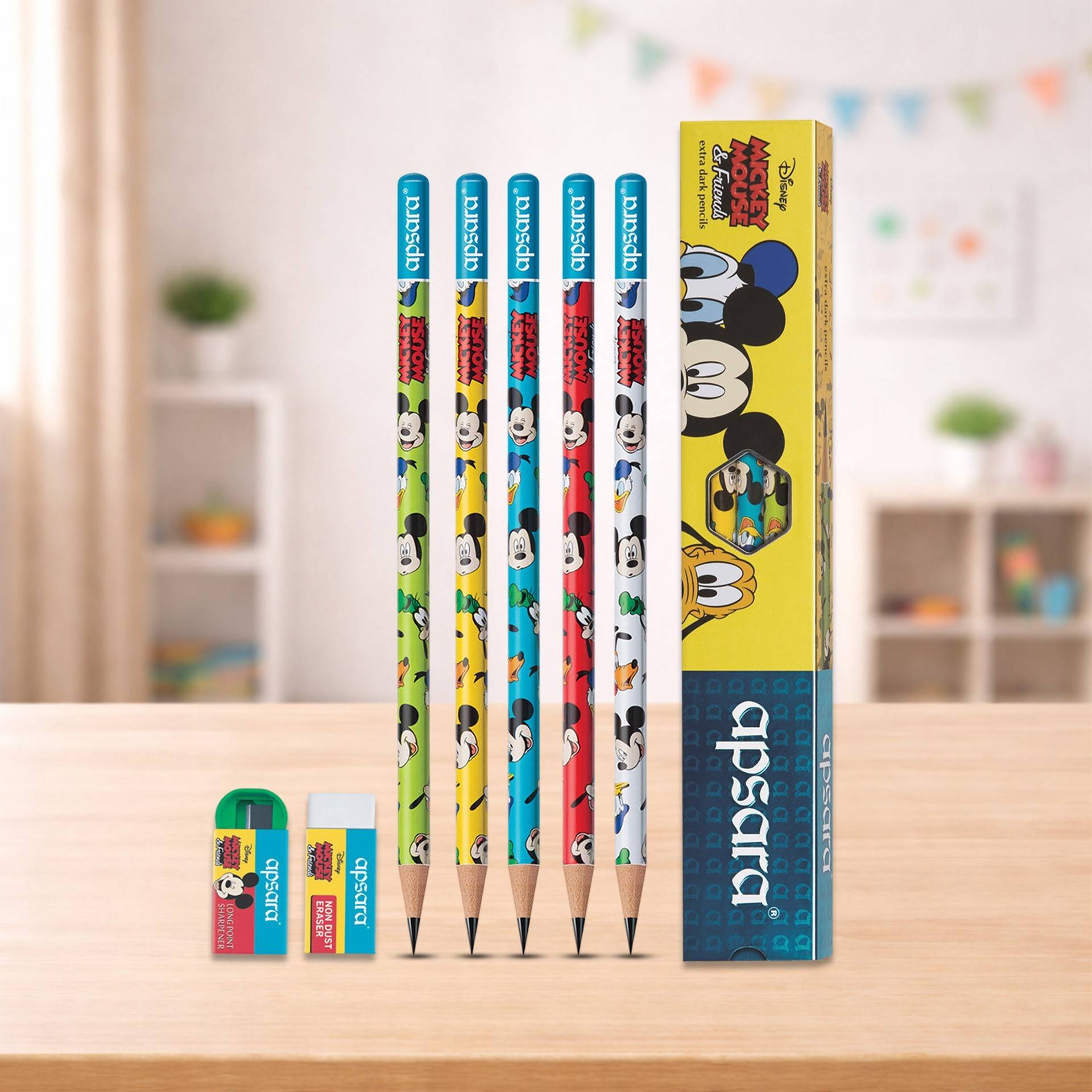 Disney色々セット　まぜまぜセット Buy Apsara Mickey Mouse and Friends Pencil Set | With Eraser