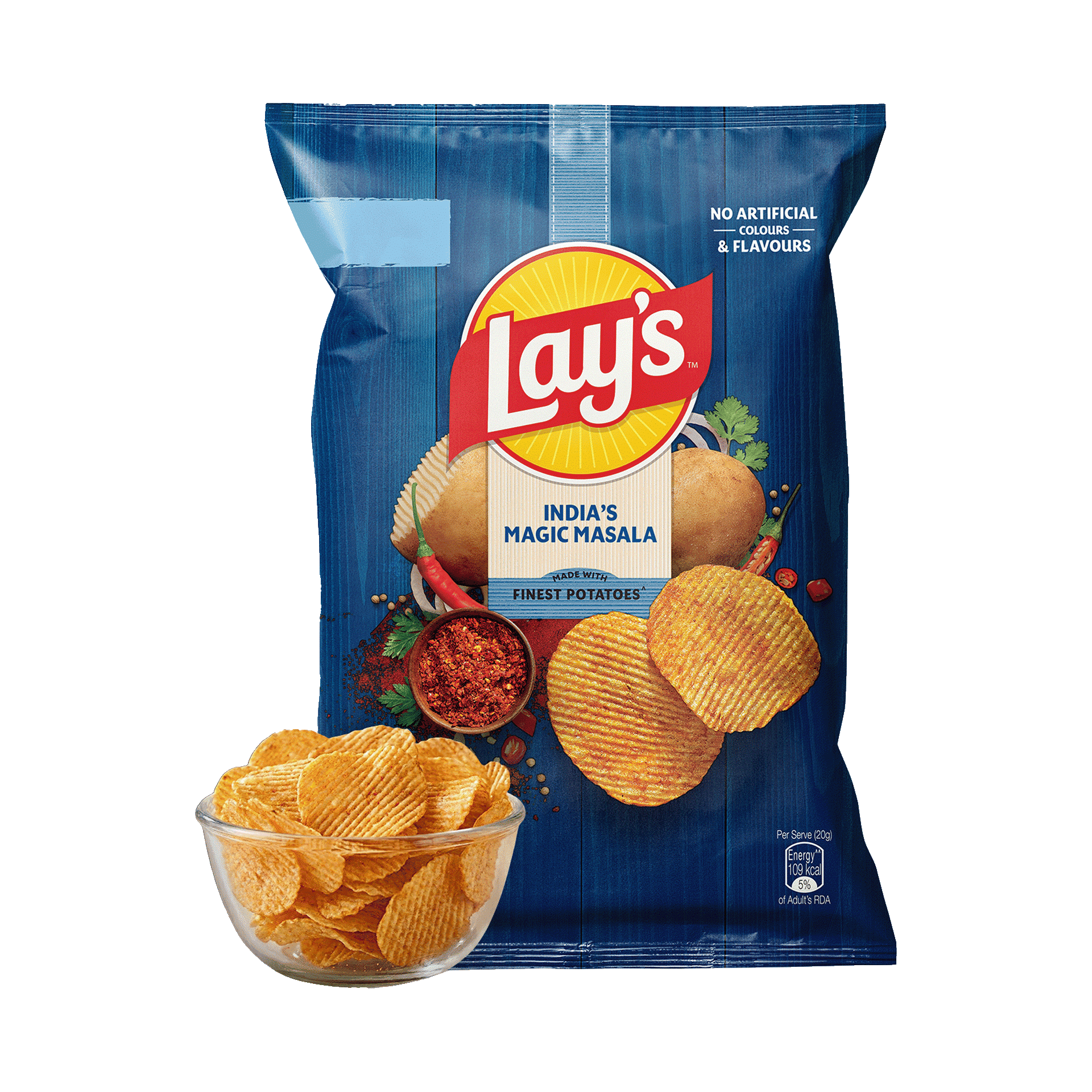 LAYS INDIAS MAGIC MASALA MADE WITH POTATOS