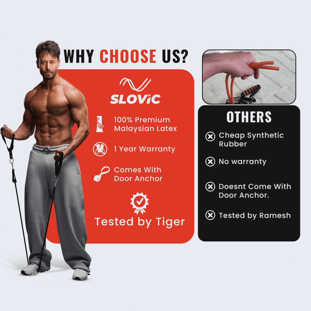 Slovic Heavy-Duty Tube Resistance Bands (Pack of 5) - Image 5