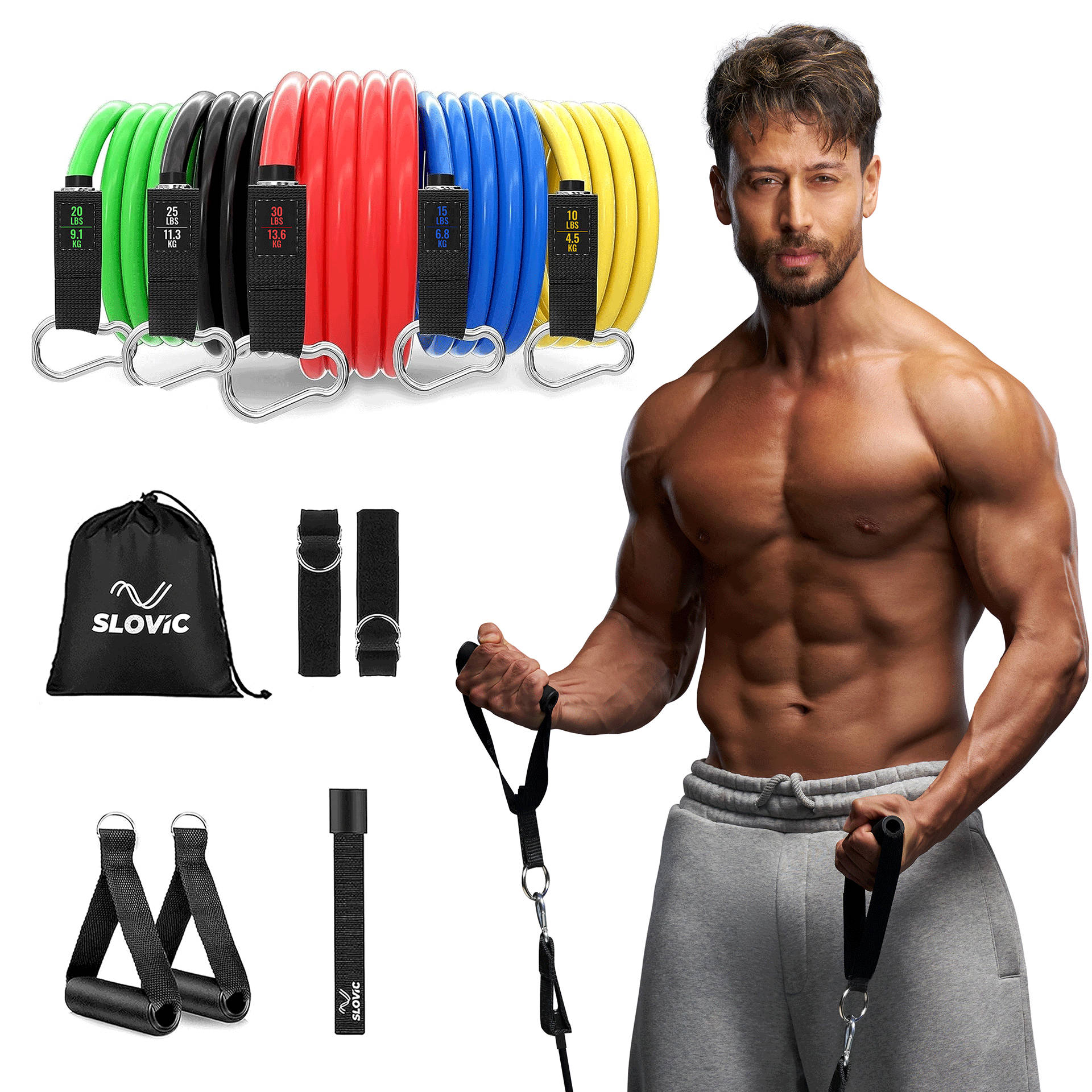Slovic Heavy-Duty Tube Resistance Bands (Pack of 5) - Image 1
