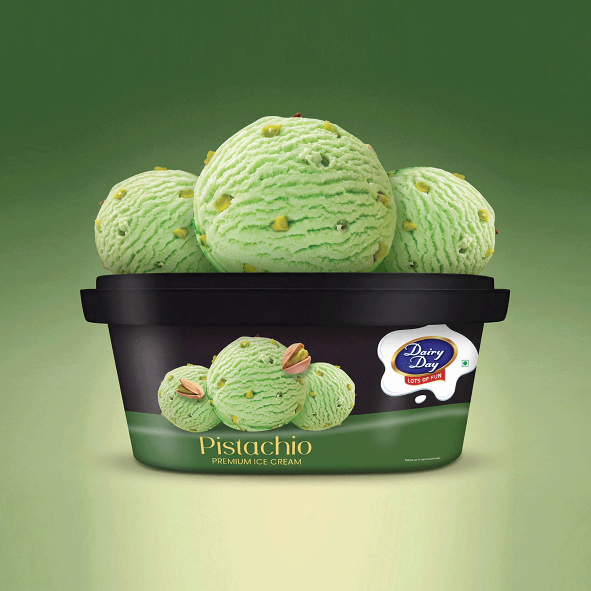 Buy Dairy Day Pistachio Premium Ice Cream Tub Online (500 ml) At